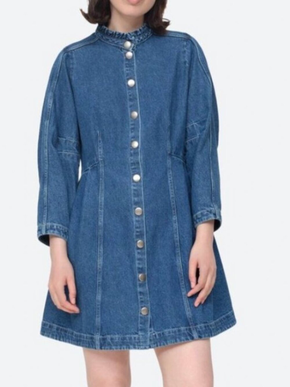 ✨ SALE EUC Sea New York Denim Marble Mini Dress Sz6 Cotton Casual